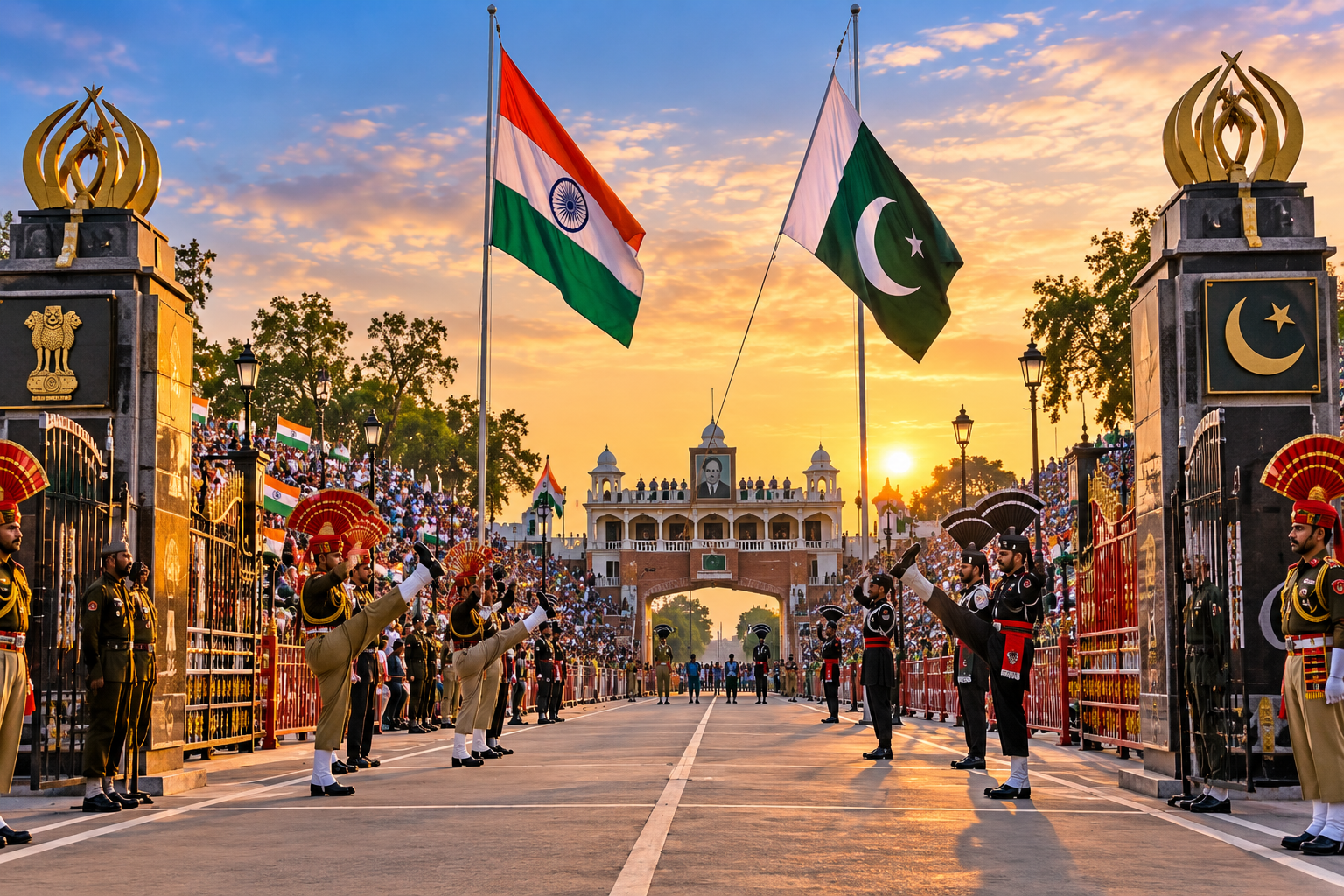 Attari Wagah Border ceremony in Punjab, India